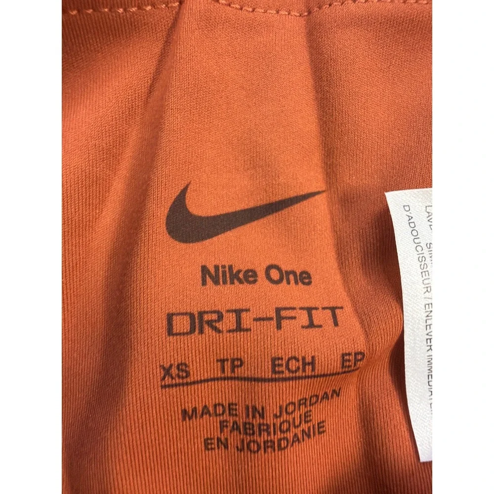 Nike One Dri-FIT Womens High Rise 8 Inch Biker Shorts Burnt Orange FZ6758-825 XS